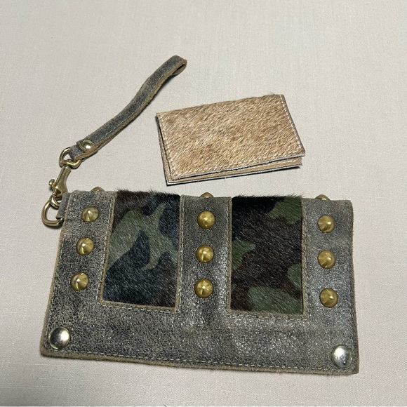 Maya Moon Handmade Recycled Leather Clutch Wallet Wristlet + Card Holder - Picture 2 of 15